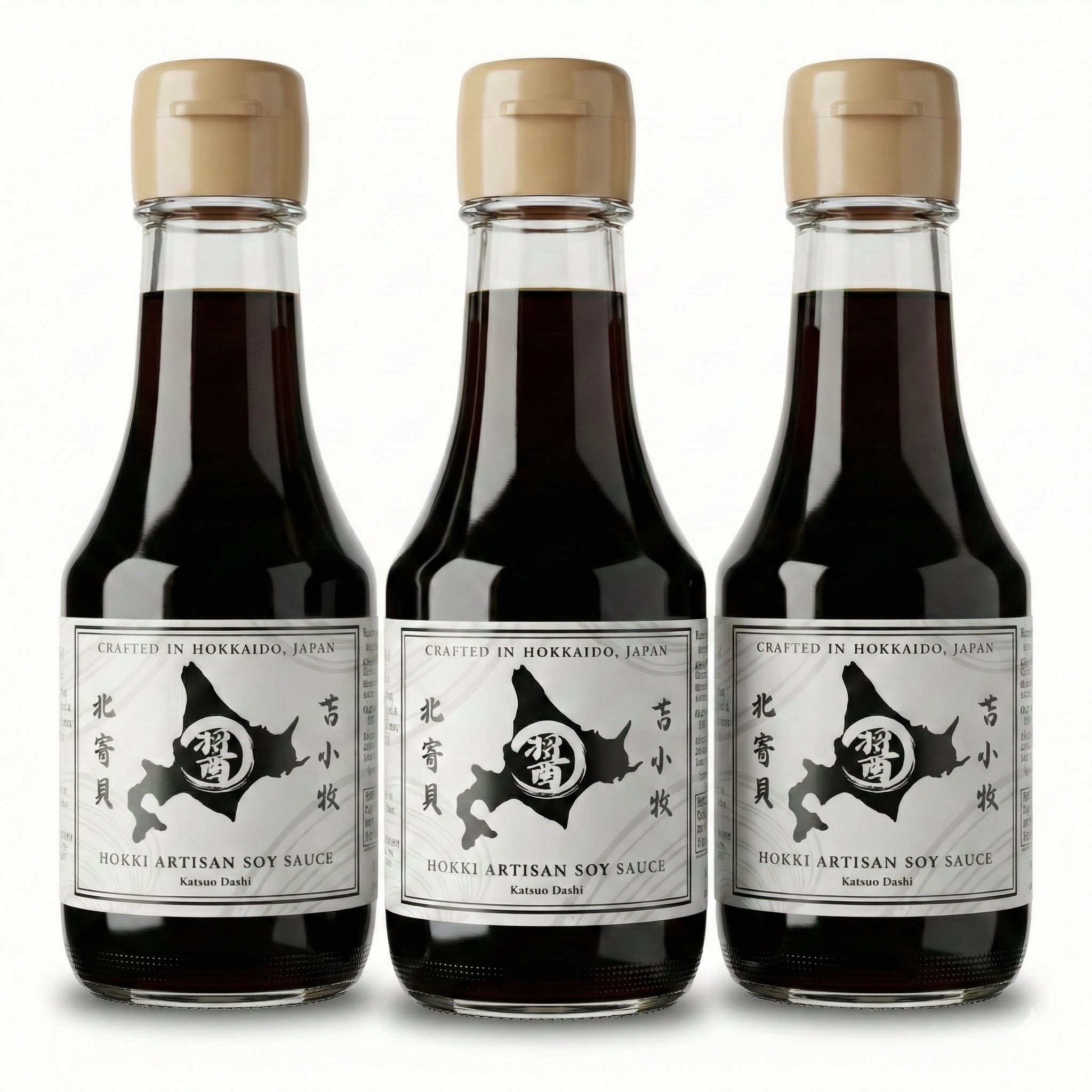 3 Bottles Pack |  Hokki Artisan Soy Sauce - Konbu Flavor - 150ml